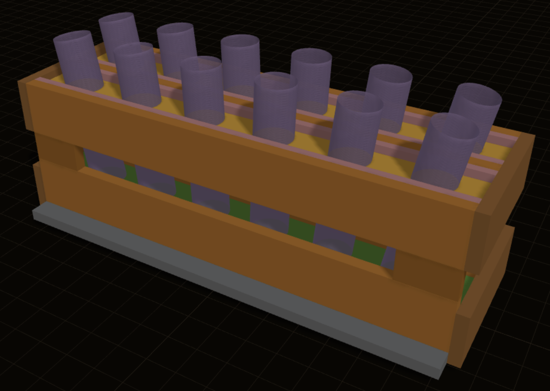 Visualize Rack view in the Forge and Boom app — 3D rack layout with tubes placed